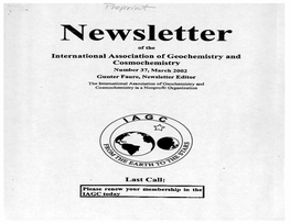 International Association of Geochemistry and Cosmochemistry