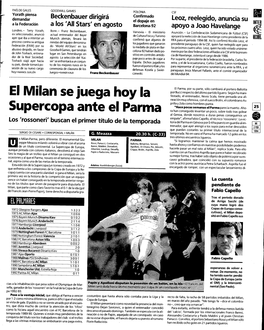 El Milari Se Juega Hoy La Supercopa Ante Él Parma