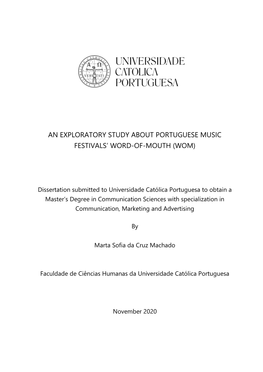 An Exploratory Study About Portuguese Music Festivals' Word-Of