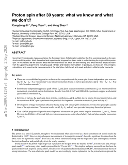 Arxiv:2009.01291V1 [Hep-Ph] 2 Sep 2020 Jg and `G