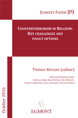 Counterterrorism in Belgium: Key Challenges and Policy Options