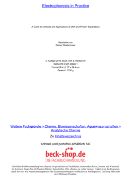 Electrophoresis in Practice