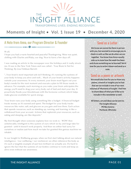 Moments of Insight, Volume 1, Issue 19