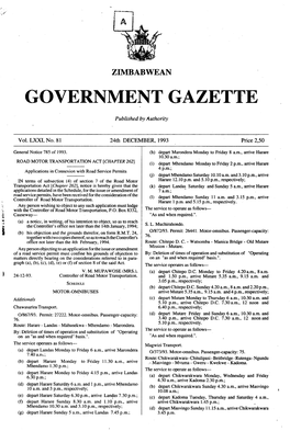 Zimbabwean Government Gazette