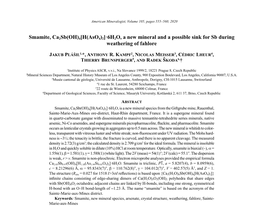 Smamite, Ca2sb(OH)4[H(Aso4)2]×6H2O, a New Mineral and A