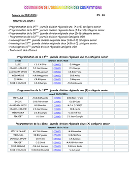 Programmation De La 14Ème Journée Division Régionale