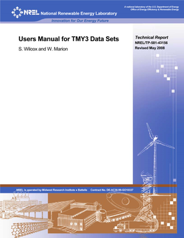 Users Manual for TMY3 Data Sets Technical Report NREL/TP-581-43156 S
