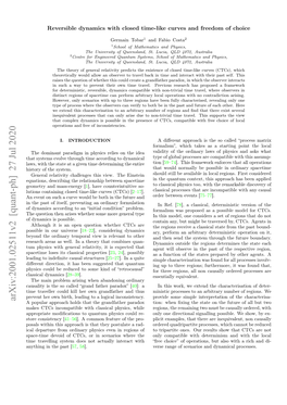 Reversible Dynamics with Closed Time-Like Curves and Freedom of Choice