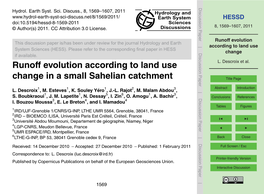 Runoff Evolution According to Land Use Change