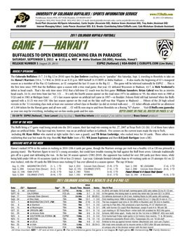 Game 1—Hawai'i