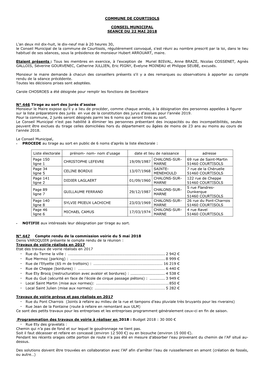 Commune De Courtisols Conseil Municipal Seance