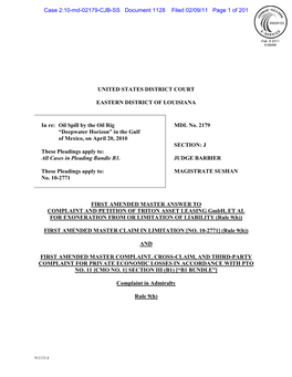 First Amended Master Complaint (B1 Bundle)