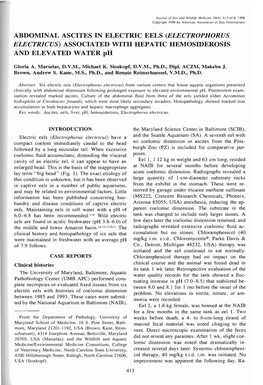 ELECTROPHORUS ELECTRICUS) ASSOCIATED with HEPATIC HEMOSIDEROSIS and ELEVATED WATER Ph