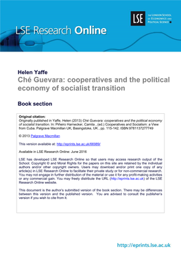 Ché Guevara: Cooperatives and the Political Economy of Socialist Transition