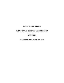 Delaware River Joint Toll Bridge Commission Minutes