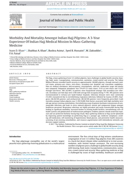 Morbidity and Mortality Amongst Indian Hajj Pilgrims: a 3-Year Experience of Indian Hajj Medical Mission in Mass-Gathering Medic