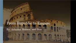 From Republic to Empire