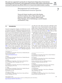 Management of Landscapes for Established Invasive Species 7