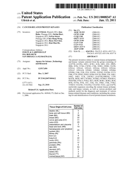 (12) Patent Application Publication (10) Pub. No.: US 2011/0008347 A1 Ullrich Et Al