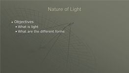 Nature of Light