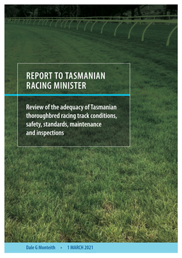 Report to Tasmanian Racing Minister