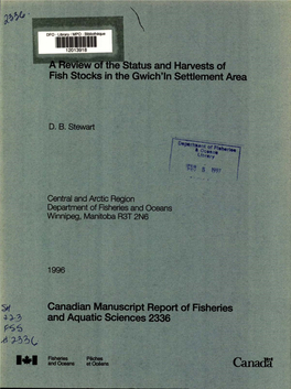 Canadian Manuscript Report of Fisheries and Aquatic Sciences No