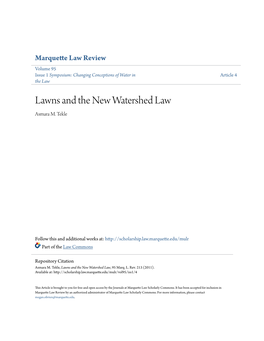 Lawns and the New Watershed Law Asmara M