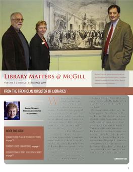 Library Matters @ Mcgill V Olume 5 | Issue 2