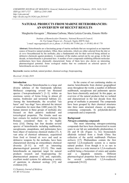 Natural Products from Marine Heterobranchs: an Overview of Recent Results