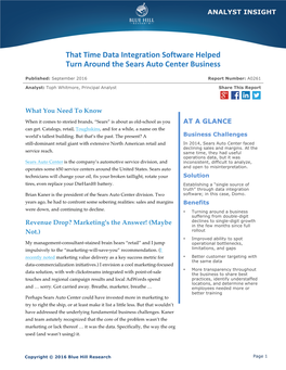 That Time Data Integration Software Helped Turn Around the Sears Auto Center Business