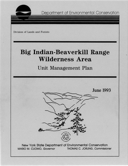 Big Indian Wilderness Unit Management Plan