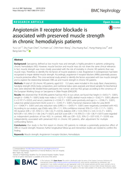 Angiotensin II Receptor Blockade Is Associated with Preserved Muscle