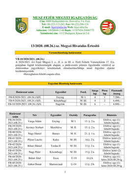 13/2020. Sz. Értesítő