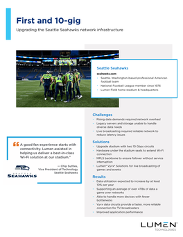 First and 10-Gig Upgrading the Seattle Seahawks Network Infrastructure