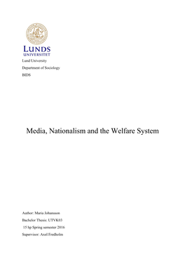 Media, Nationalism and the Welfare System