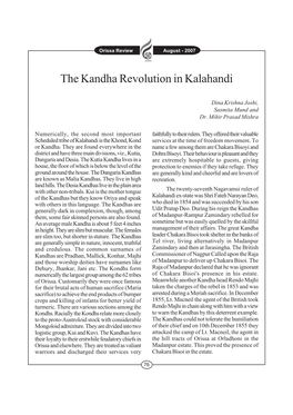 The Kandha Revolution in Kalahandi