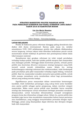 Strategi Marketing Politik Pasangan Asyik Pada Pemilihan Gubernur Dan Wakil Gubernur Jawa Barat Tahun 2018 Di Kabupaten Bogor L