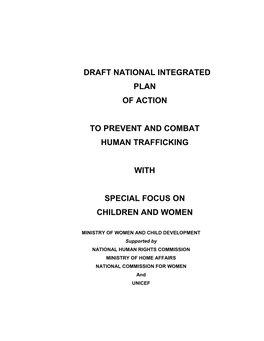 Draft National Integrated Plan of Action to Prevent and Combat Human