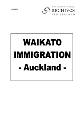 Waikato Immigration Archives