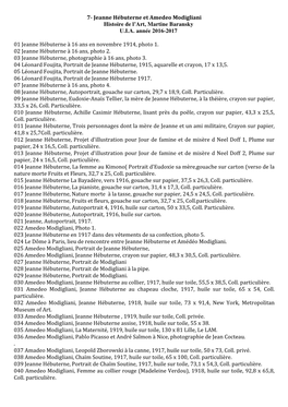 7- Jeanne Hébuterne Et Amedeo Modigliani Histoire De L’Art, Martine Baransky U.I.A