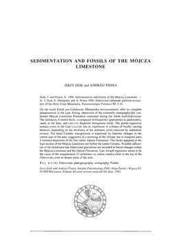 SEDIMENTATION and FOSSILS of the MOJCZA LIMESTONE -.: Palaeontologia Polonica