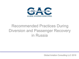 Recommended Practices During Diversion and Passenger Recovery in Russia