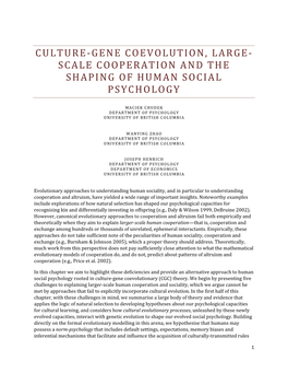 Scale Cooperation and the Shaping of Human Social Psychology