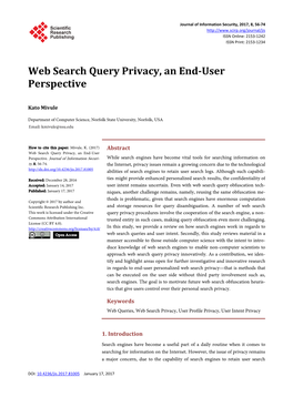 Web Search Query Privacy, an End-User Perspective