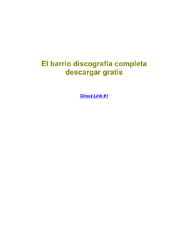 El Barrio Discografia Completa Descargar Gratis