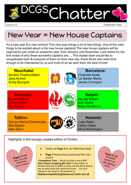 New Year = New House Captains