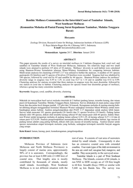 Benthic Molluscs Communities in the Intertidal Coast of Tanimbar Islands