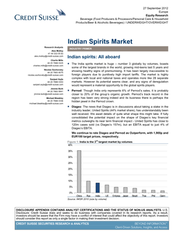 Indian Spirits Market