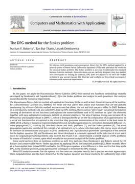 The DPG Method for the Stokes Problem Nathan V