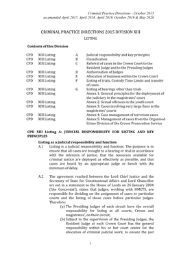 Criminal Practice Directions XIII: Listing